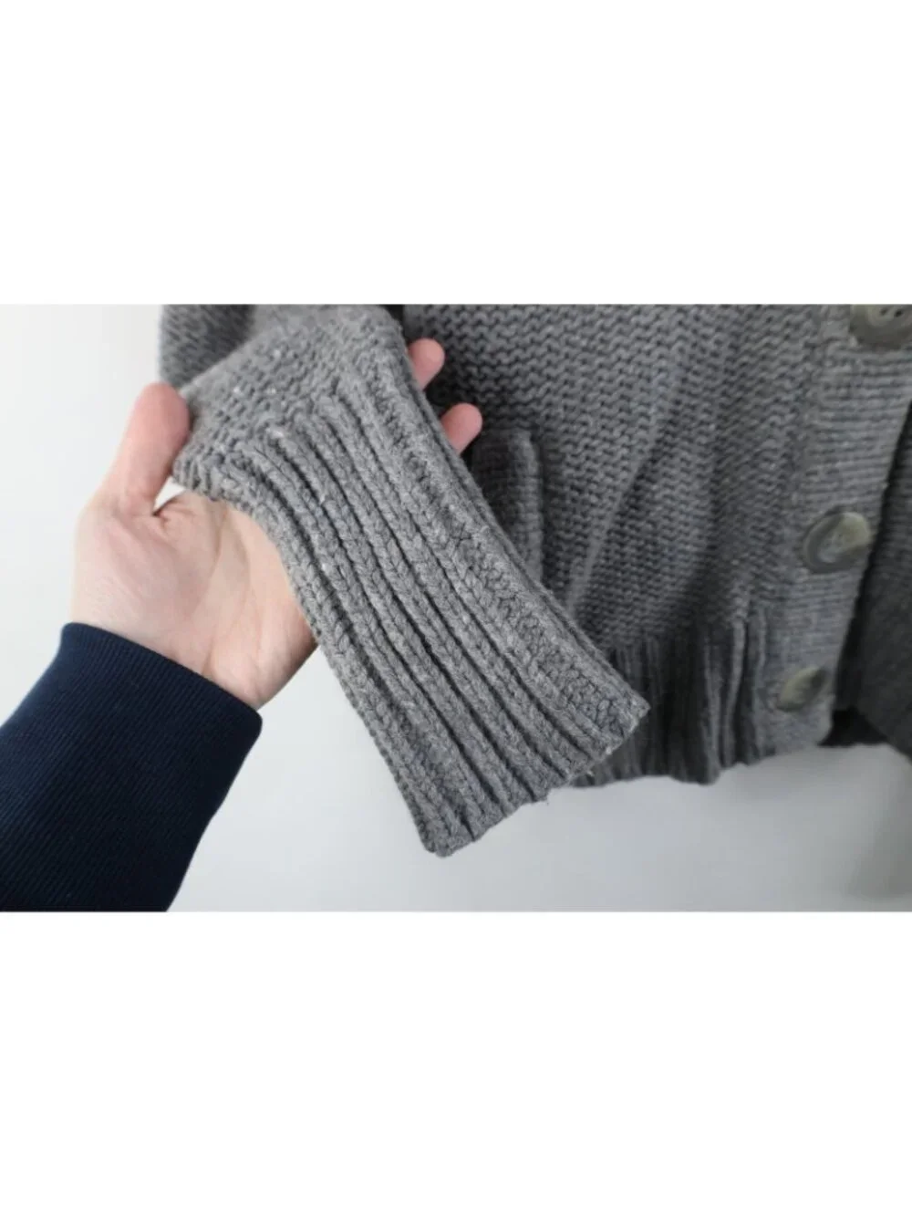 Vtg Y2K American Eagle Women M Babydoll Angora Wool Chunky Knit Cardigan Sweater